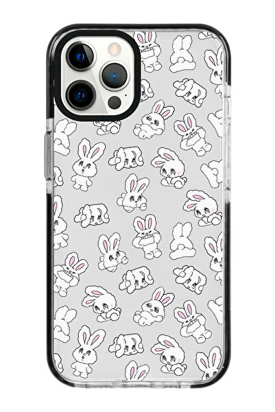 shoptocase Iphone 12/12PRO Uyumlu Tavşan Desenli Kenar Korumalı Impact Telefo...