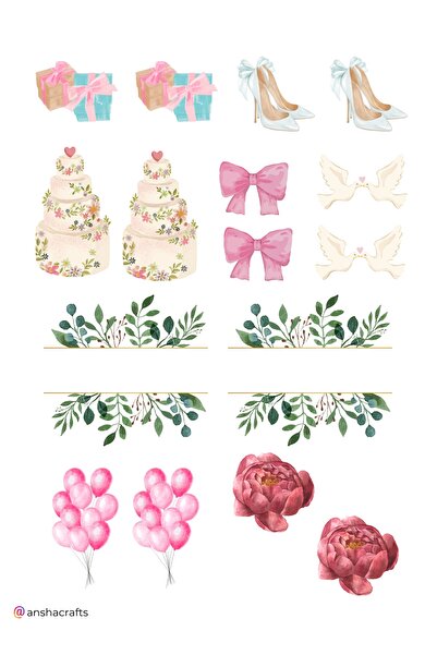 ANSHA CRAFTS Bride Sticker Seti