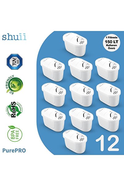 Shuii Purepro I Su Arıtma Sürahi Filtresi (12 Adet Filtre ) I Jugg Ve Brita M...
