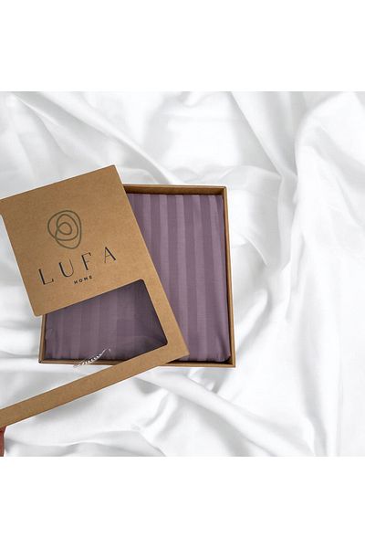 LUFA HOME Striped Cotton Satin Bed Sheet Set