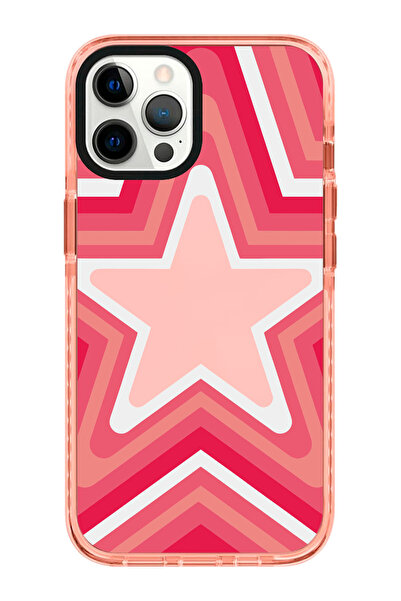shoptocase Iphone 12/12PRO Uyumlu Stars Desenli Kenar Korumalı Impact Telefon...