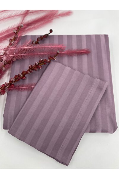 LUFA HOME Striped Cotton Satin Bed Sheet Set