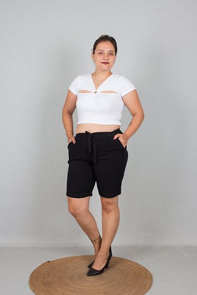 Truva XXL Women's Clothing - Large Size Cotton Shorts