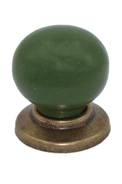 Porcellana Perla Porcelain Handle Cabinet Drawer Furniture Kitchen Child Handle Ruby Button-Matte Green-Antique Yellow-Stk1121