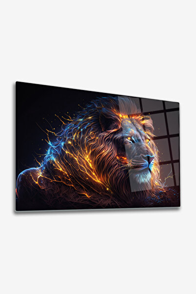 Glass Table | Neon Lion | 50cm x 70cm