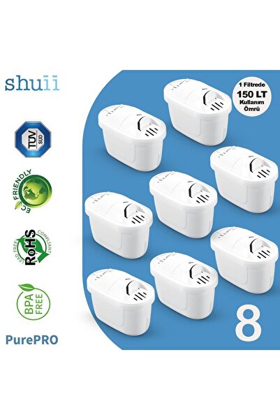 Shuii Purepro I Su Arıtma Sürahi Filtresi (8 Adet Filtre ) I Jugg Ve Brita Ma...