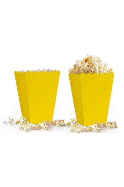 papercraft Yellow Color Cardboard Corn Box 8 Pieces (Popcorn)