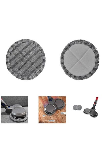 FilterHauz مجموعة قماش ممسحة دائرية متوافقة مع دايسون مكونة من قطعتين