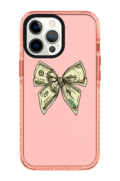 shoptocase Iphone 13 PRO MAX Uyumlu Dolar Kurdele Desenli Kenar Korumalı Impa...