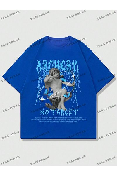 Advantage CODE Advantage - Tricou cu mânecă scurtă cu imprimeu cu înger și litere pentru bărbați