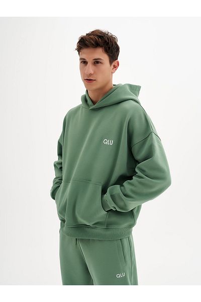qlu Infinity Collection Unisex Πράσινη κουκούλα Oversize