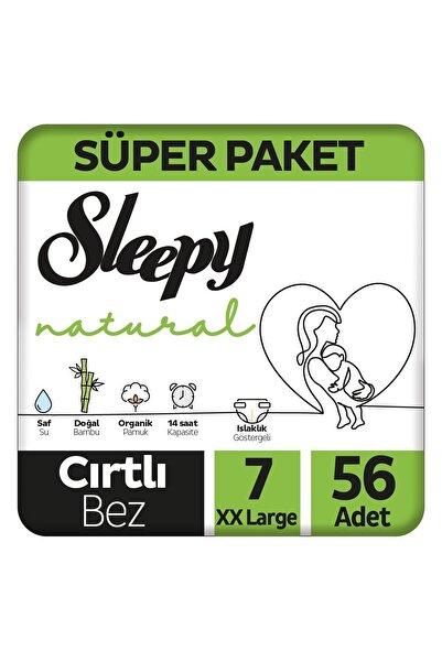 Sleepy Natural Süper Paket Bebek Bezi 7 Numara Xxlarge 56 Adet