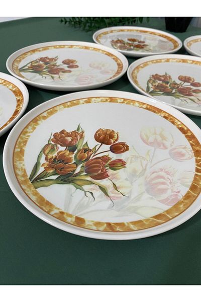 VENÜS HOME DECORATION خمر توليب - 6 أطباق كعكة تقديم