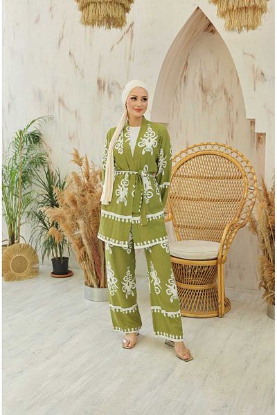 EBRUTESETTÜR marina Patterned Kimono and Top Set