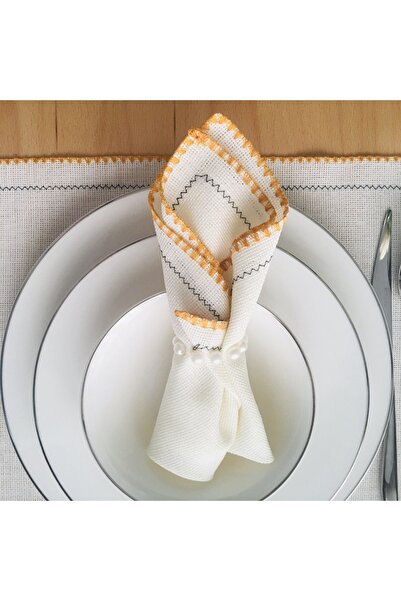 UKC Etamin Işlemelik Sunum Peçetesi - 6 Adet - 30x30 Cm - Sarı