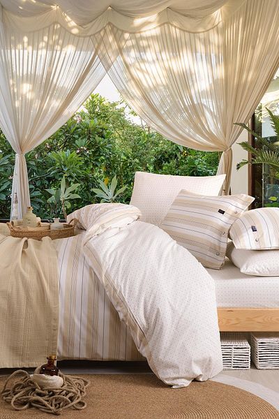 İyi Geceler İstanbul Blue Marine Double Pique Set - with Duvet Cover