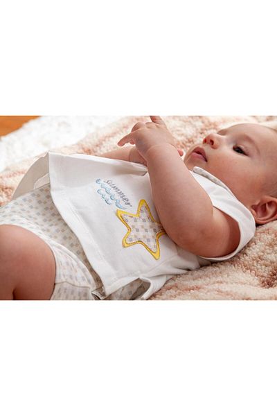 Babydola Unisex Printed Collared Baby Jumpsuit - Summer 13030