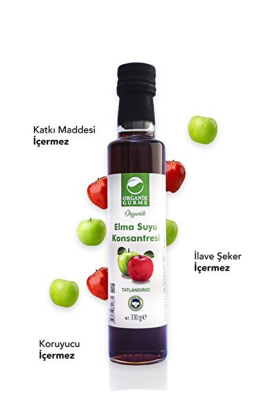 Organik Gurme Organik Elma Suyu Konsantresi 330 gr (PESTİSİT ANALİZLİ)
