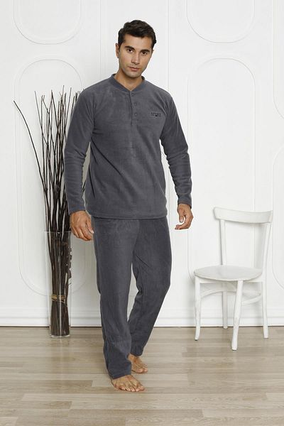 Akasya Men's Pocketed Winter Fleece Pajamas Set 2252P