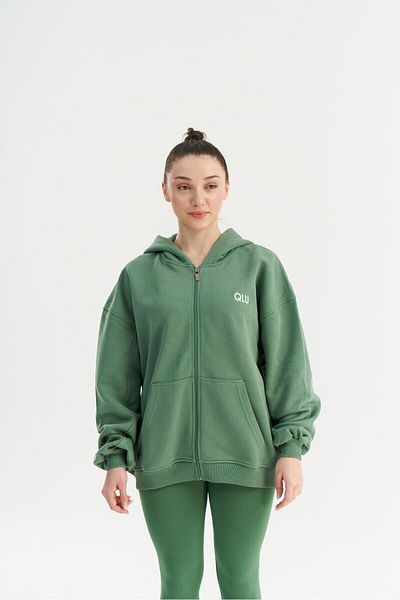 qlu Infinity Unisex Πράσινη Ζακέτα Oversize