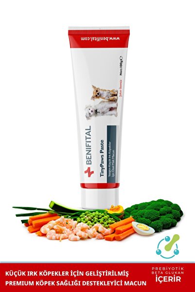 Benifital TinyPaws Yetişkin Küçük Irk Köpekler İçin Şeker İlavesiz Multivitamin ve Ödül Premium Malt Paste