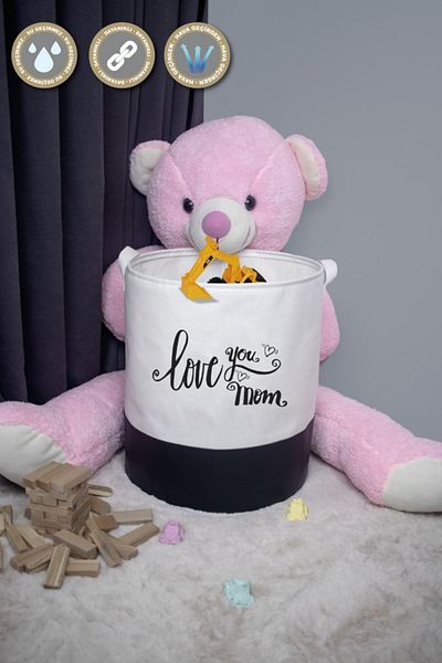 PRENDİ HOME Love You Mom Printed - Cutie de depozitare pentru jucării cu gură adunată