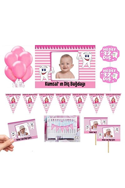 partimira Fotoğraflı Kişiye Özel Diş Buğdayı Süsleme Seti Ilk Dişim Süsleri I...