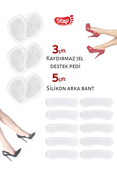 COMFORTSTEP Topuklu Ayakkabı Için Silikon Kaydırmaz Tabanlık ve Arka Bandı Seti