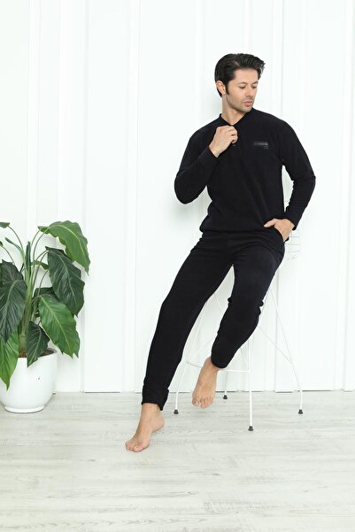 Akasya Erkek Manşetli Kışlık Polar Pijama Takımı 2251