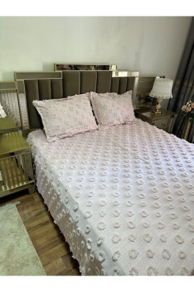ÖZDEM HOME PONPONLU ÇİFT KİŞİLİK YATAK ÖRTÜSÜ 3'lü Takım