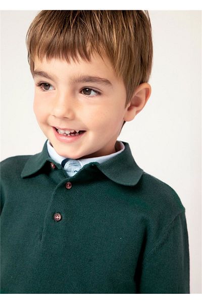 MAYORAL Khaki Boy's Polo Collar Sweater - 4102