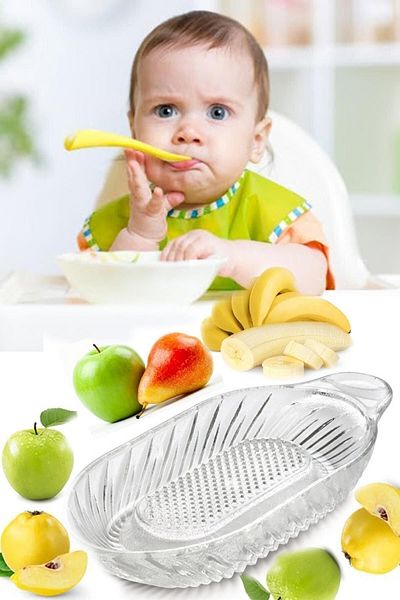 MaviEv Glass Baby Grater, Fruit Grater 1 Piece Fma331005