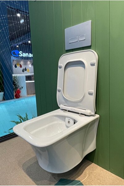 Turkuaz Cerastyle Rimless Ibiza(kanalsız) Asma Klozet +yavaş Kapanır Slim Kapak