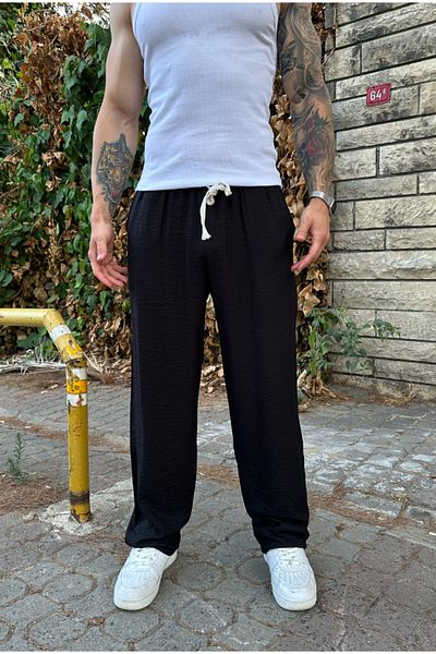 serline Linen Fabric - Elastic Waist Trousers