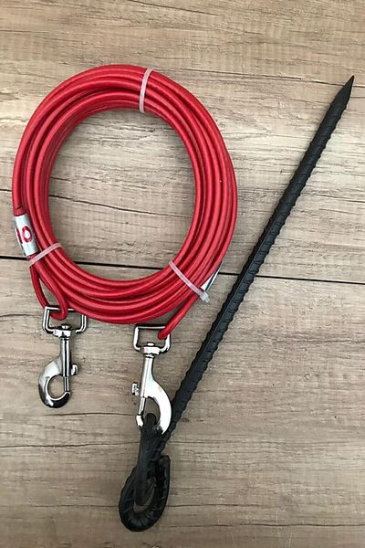 LİDERSAN ÇELİK 6 Mm 10 Meters Dog Garden Tethering Rope + Animal Tethering Peg