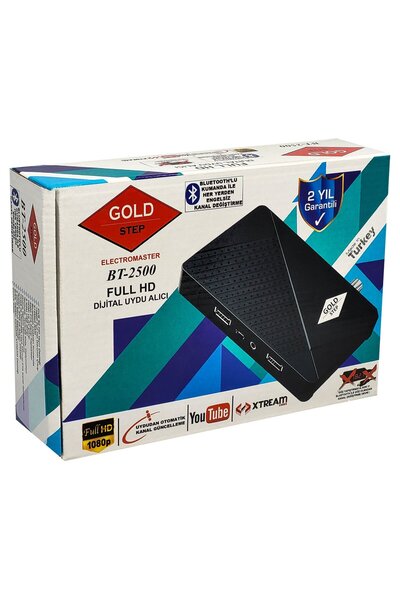Gold Step BT-2500 Gözsüz - Bluetooth Kumandalı - Full HD Uydu Alıcısı