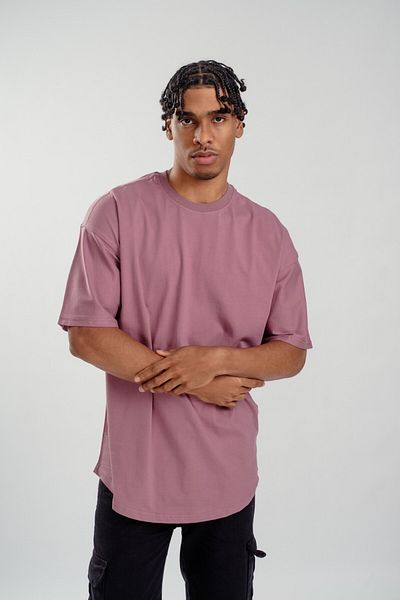 Respire Ανδρικό μπλουζάκι Oversize - Basic Plum, Oval Cut