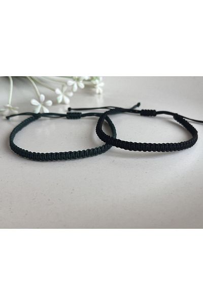 Farah Butik للجنسين مكرامية سوار أسود كاكي أخضر هدية سوار حبل سوار