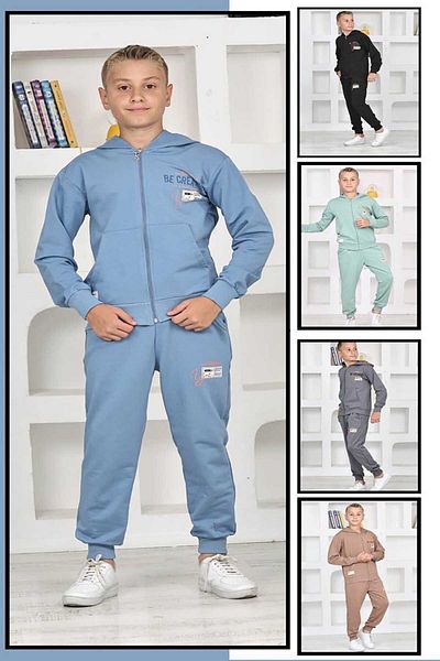 My Kids Wear Hooded Zippered School Set