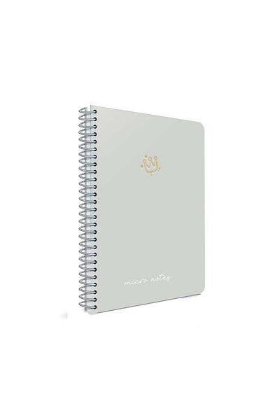 Gıpta Micro Notes Spiral Pastel Grey Hard Cover 100 Sheets 17*24 Checked Notebook