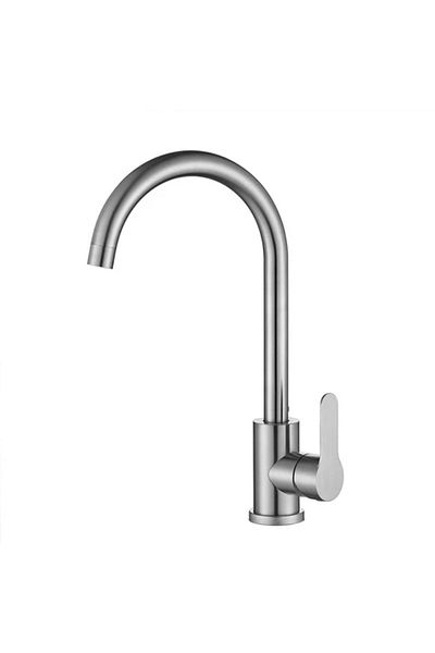 İSAOĞLU YAPI Kitchen Faucet Matte Chrome Sink Tap Brushed Matte Chrome Satin Textured Tap