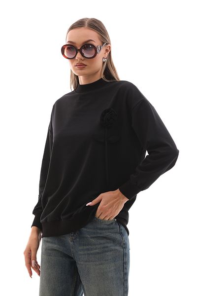 Pulli Collection Hanorac de bază cu detaliu trandafir de sezon nou