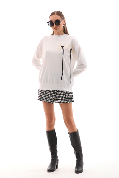 Pulli Collection Φούτερ με απλικέ με σχέδιο Daisy