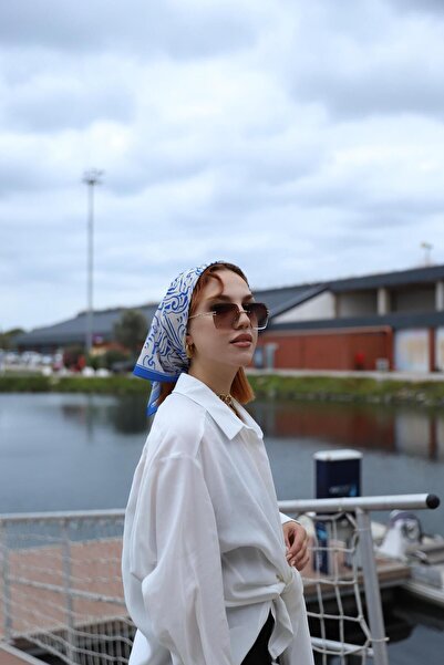 KUQOS Meftun Desenli Bandana Saks