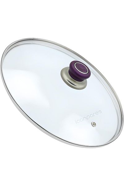 Doğuş Pot and Pan Glass Lid with Steam Hole, 18 Cm Dark Blue Holding Top