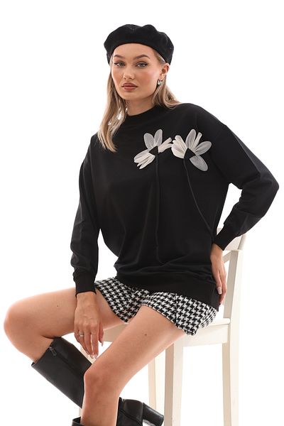 Pulli Collection Φούτερ με απλικέ με σχέδιο Daisy