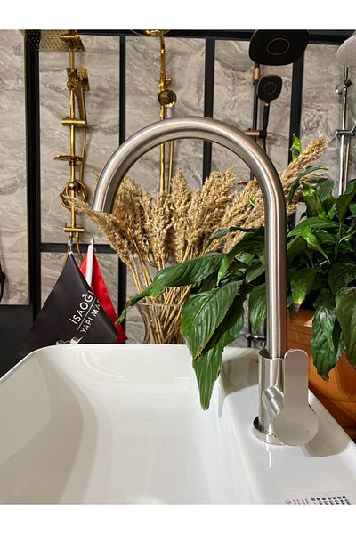 İSAOĞLU YAPI Inox Diamond Design Kitchen Faucet