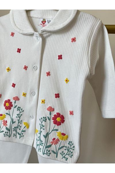 MBK GARDEN Cotton Floral Patterned 2-Piece Set for Newborn/3-6 Months Baby Girl
