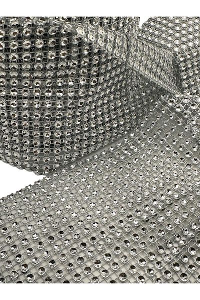 BukiroAtelier Shiny Enli Decorative Strip - Stoned, Silver Stoned, 2 Meters, 11 cm