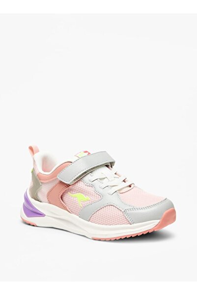 Kangaroos Girls' Colourblock Walking Shoes with Hook and Loop Closure